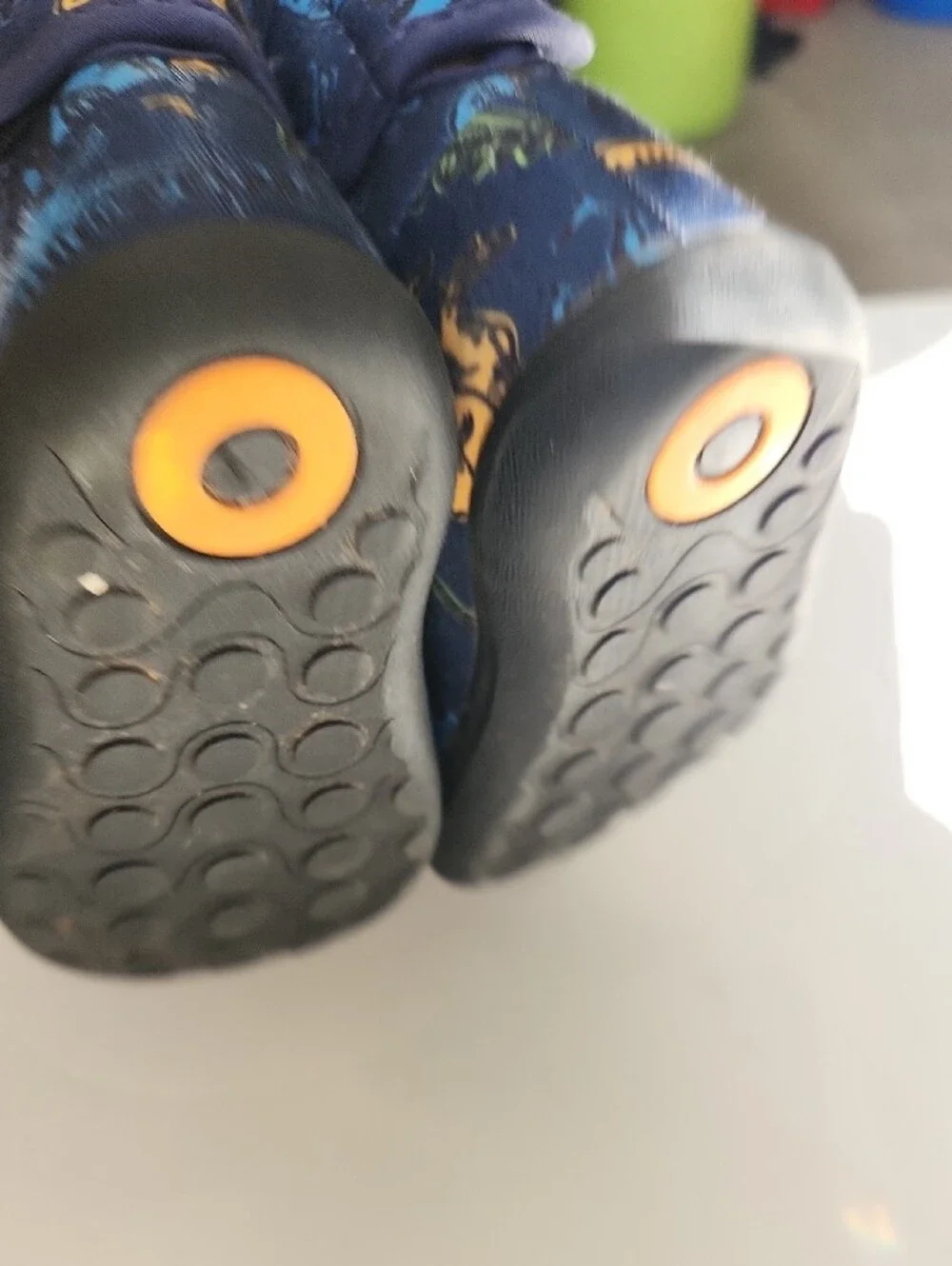 Bogs Navy Kids Rain Boots with Green & Yellow Dino Print